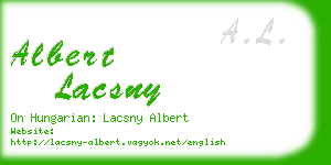 albert lacsny business card